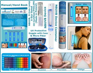 NBUVB Phototherapy Device 311nm, Targeted/Spot Therapy along with Magnetic Comb and Aperture Plates