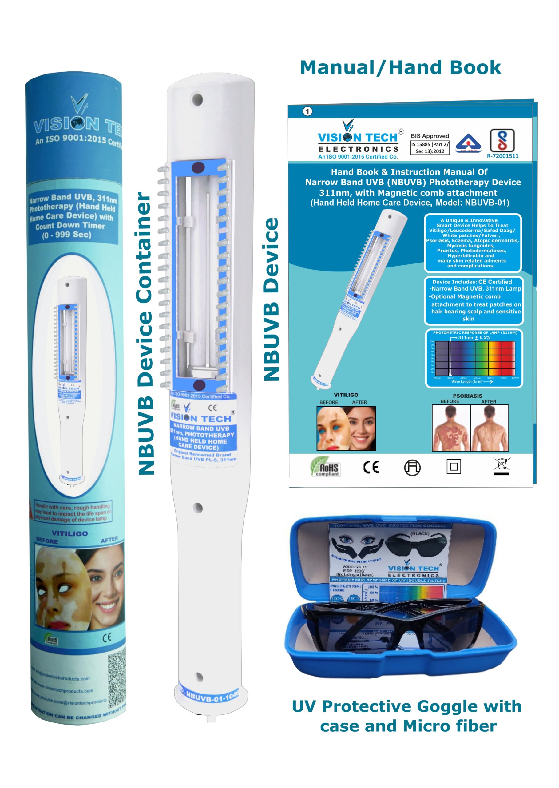 Narrow Band UVB (NBUVB) Phototherapy Device, 311nm