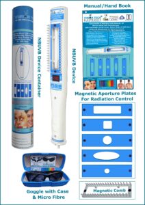 NBUVB, 311nm,Targeted / Spot Phototherapy with Timer Device 311nm, Auto Cut off Count Down Timer (0-999Sec) with Magnetic Comb and Aperture Plates